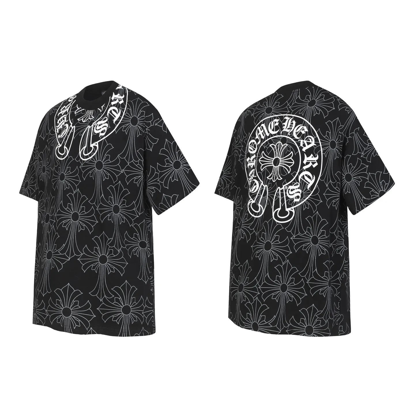 P170 Chrome Hearts CH Chrome Hearts Dark Pattern Color Horseshoe Sanskrit Short Sleeve T-shirt Uses direct injection imported machine printing Hardware and accessories are all milled and customized Correctly configured Black 2025 Chrome Hearts genuine packaging 260 grams of custom-dyed double yarn cotton Large version Loose and stylish Differentiated from low version slim and long version The upper body stretches the hips 100% commitment: top quality Do not make fast food The highest version on the market Top quality - different from the ordinary versions on the market If you care about quality, you should also respect the price. Absolutely 0 after-sales service and 0 return rate so far. It’s hard not to love the style - 260g double yarn cotton custom dyed fabric - Correct high-density main mark, washed tag, hand-sewn